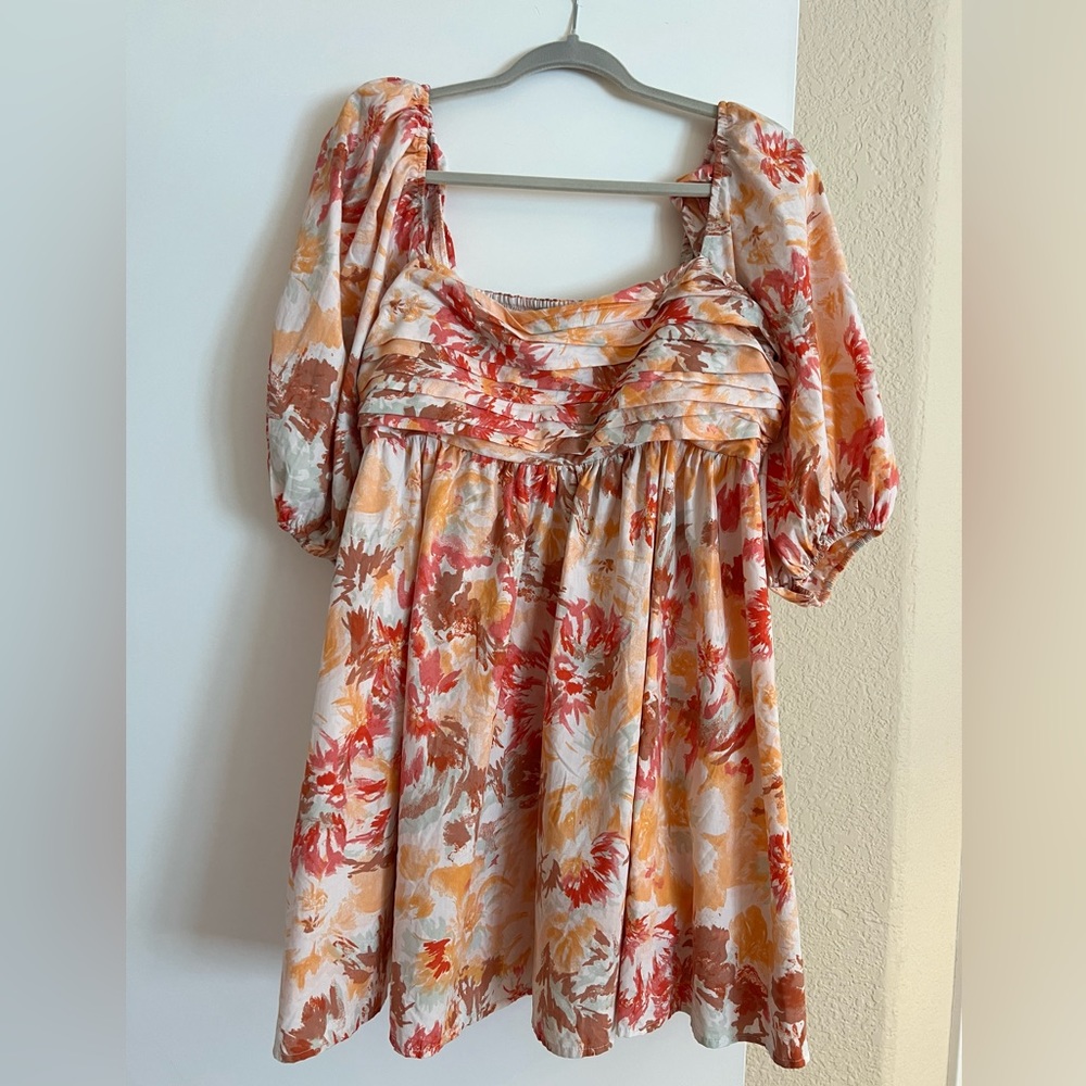 Abercrombie Emerson Poplin Puff Sleeve Mini Dress